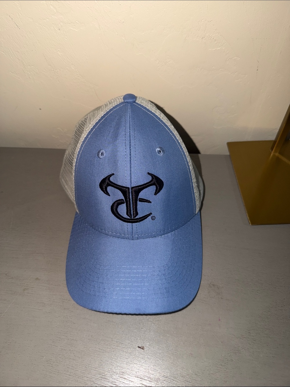 Light Blue Mesh True Timber Trucker Hat with Black Logo